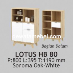 Multipurpose Cabinet - Activ Lotus HB 80 / Sonoma Oak - White